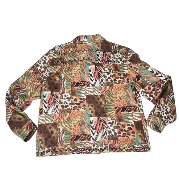 MULTIPLES Animal Print Button-Up Lined Jacket Women's Size XL - Picture 13 of 16